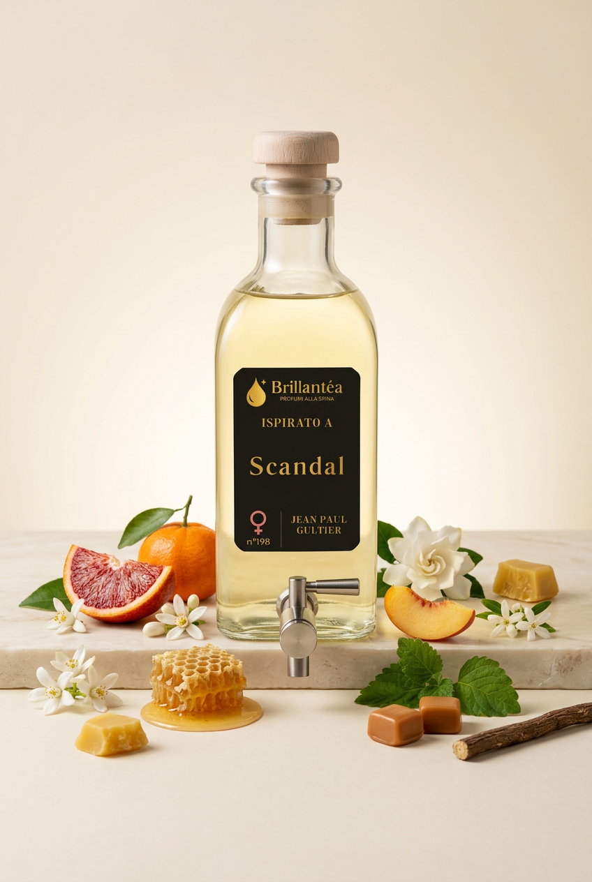 Brillantèa con note chypre gourmand su una superficie piana